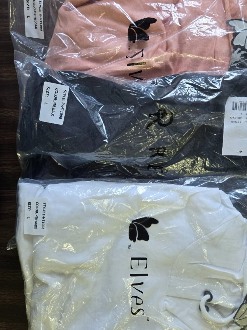 Elves NWT Activewear Tanktop Hoodie BUNDLE OF 3 Black/Coral/White Multiple Sizes